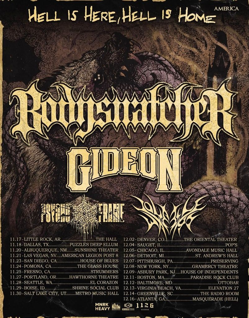 BODYSNATCHER HELL IS HERE, HELL IS HOME America Tour 2026 Setlist Playlist