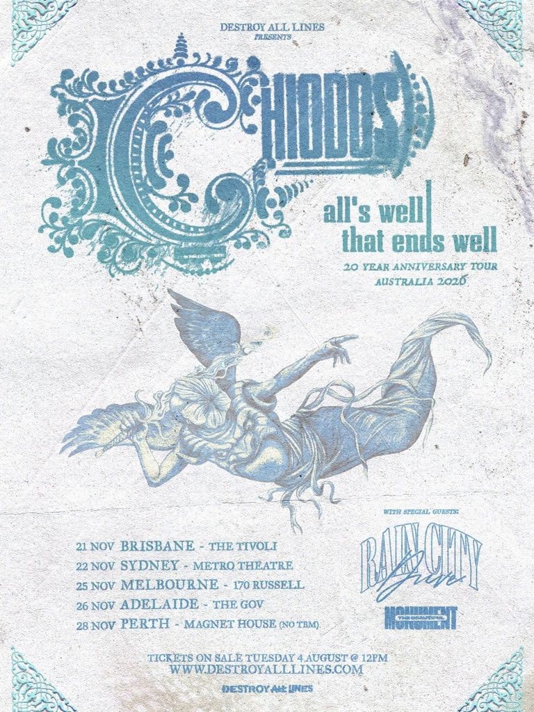 CHIODOS ALL'S WELL THAT ENDS WELL 20 YEAR ANNIVERSARY TOUR Australia 2026 Setlist Playlist