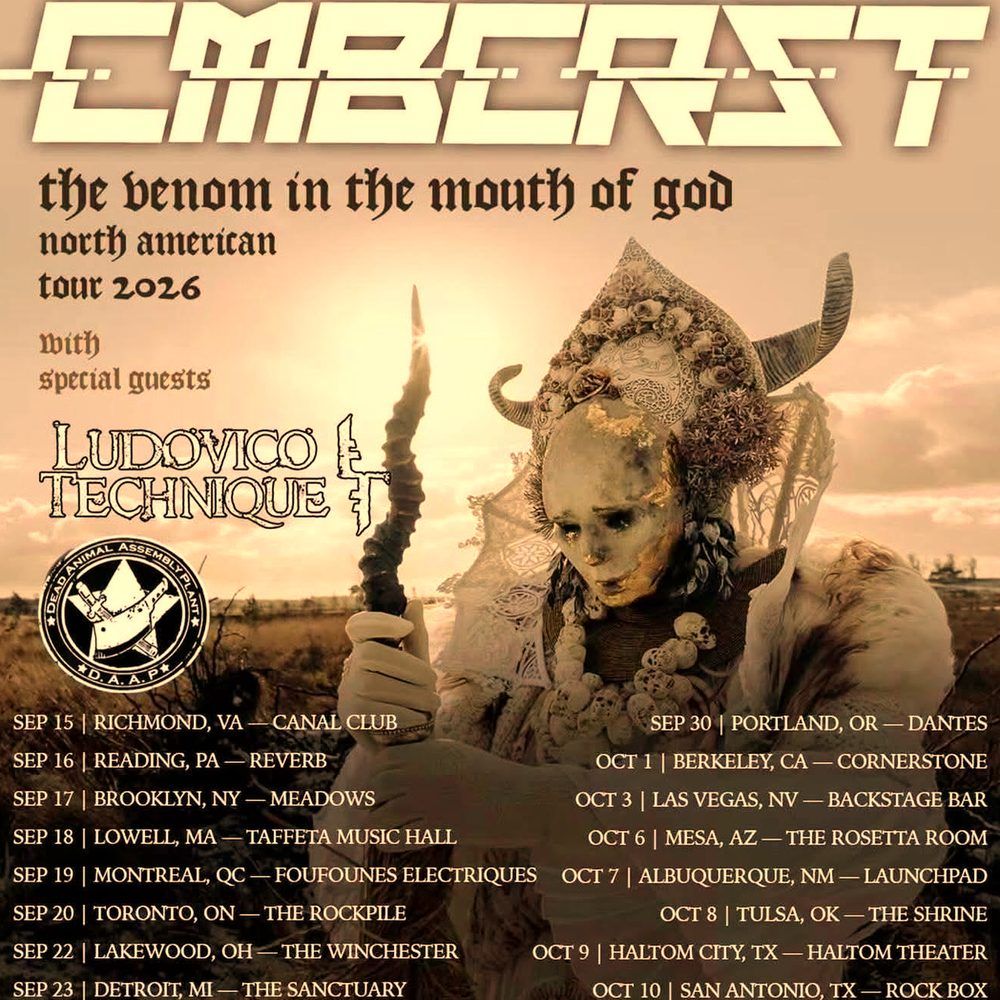 COMBICHRIST THE VENOM IN THE MOUTH OF GOD NORTH AMERICAN TOUR 2026 Setlist Playlist