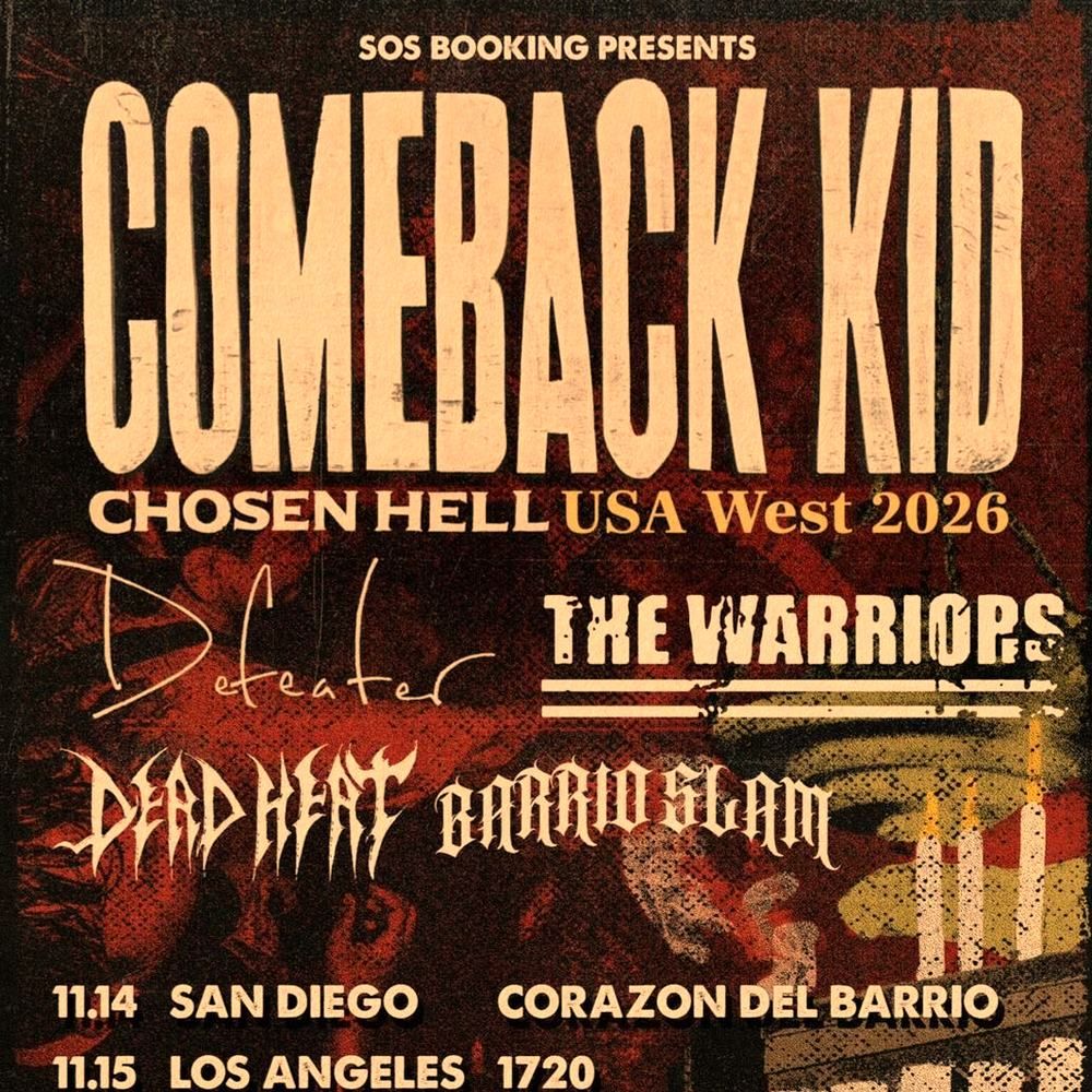COMEBACK KID CHOSEN HELL USA WEST TOUR 2026 Setlist Playlist