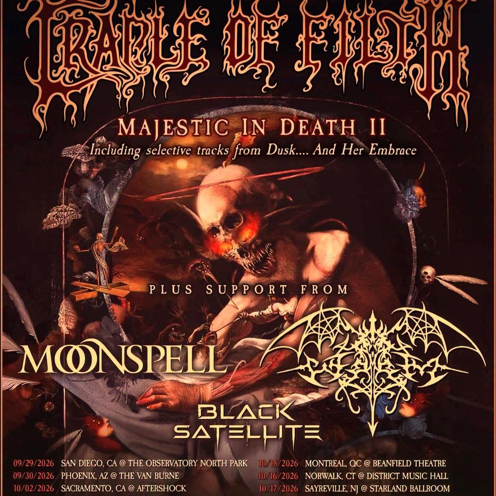 CRADLE OF FILTH MAJESTIC IN DEATH II N. America 2026 Setlist Playlist