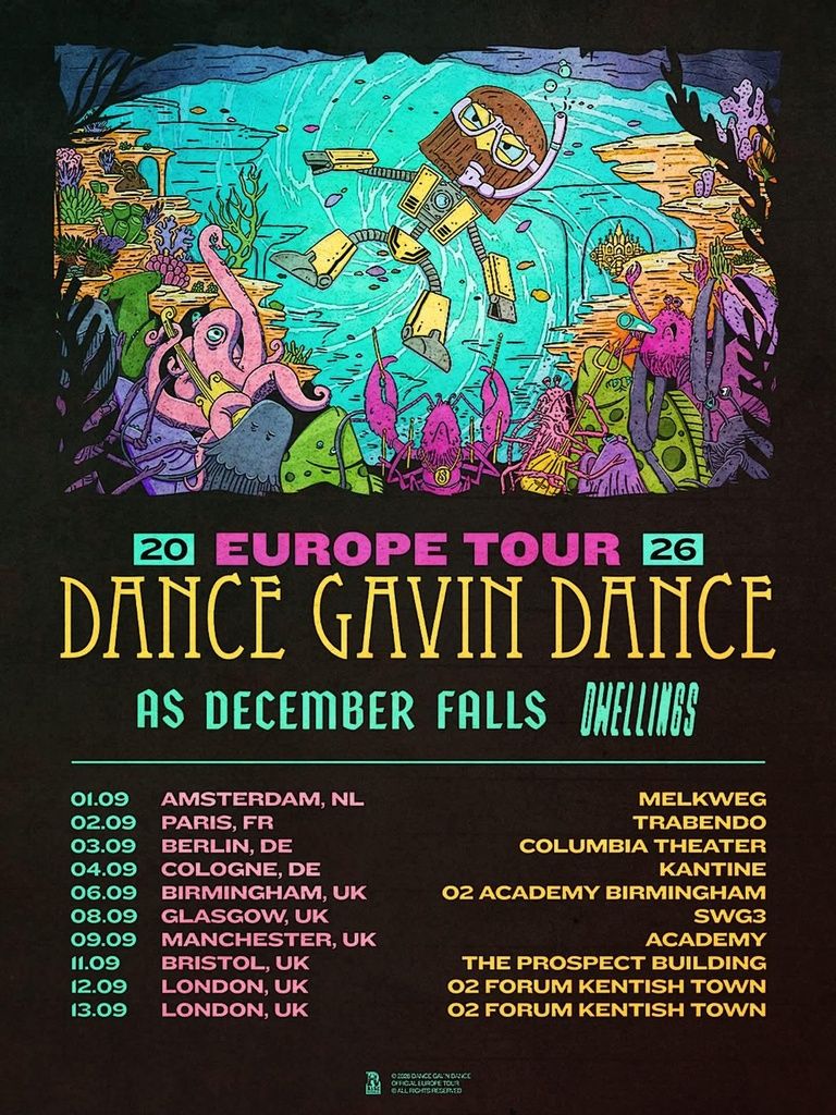 DANCE GAVIN DANCE EUROPE TOUR 2026 Setlist Playlist