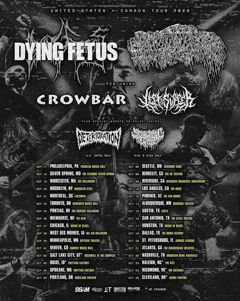 DYING FETUS & SANGUISUGABOGG UNITED STATES + CANADA TOUR 2026 Setlist Playlist