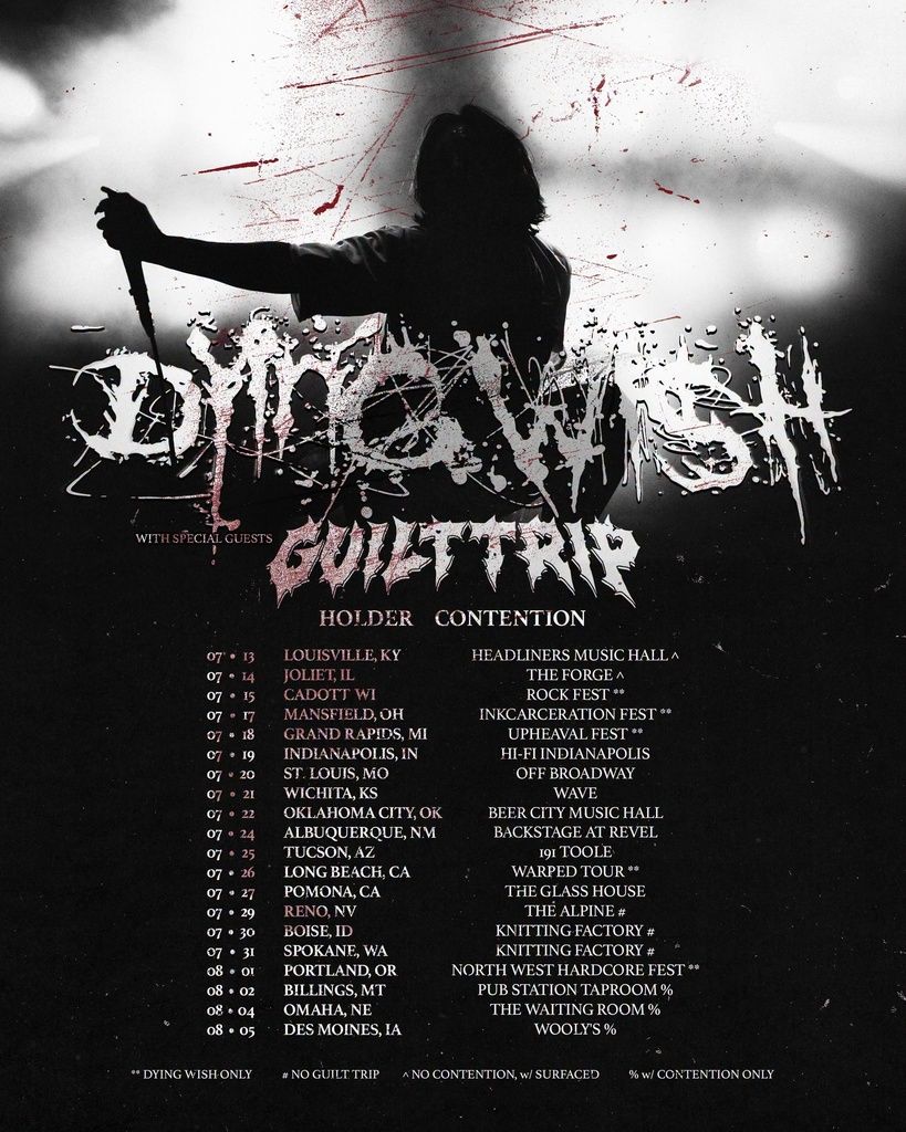 DYING WISH / GUILT TRIP US 2026 Setlist Playlist