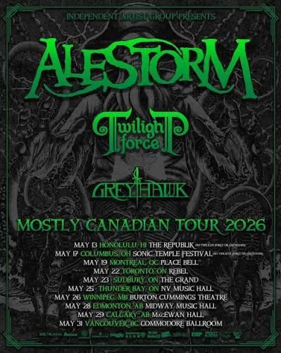 ALESTORM Mostly Canadian Tour 2026 Setlist Playlist