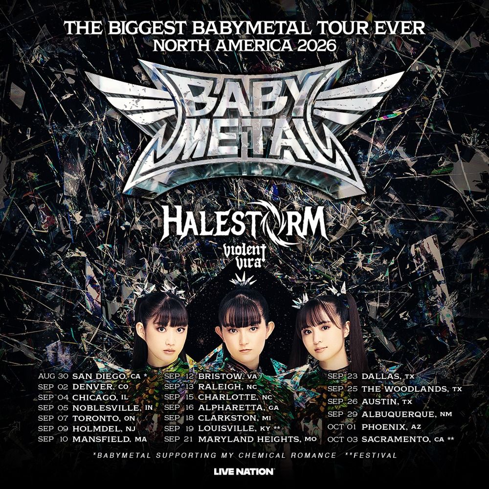 BABYMETAL / HALESTORM The Biggest Babymetal Tour Ever 2026 Setlist Playlist