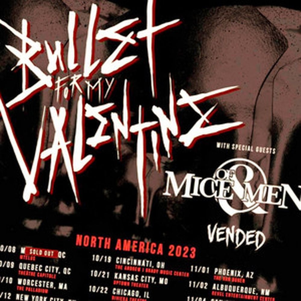 BULLET FOR ME VALENTINE NORTH AMERICA 2023 TOUR SETLIST PLAYLIST