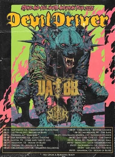 DEVILDRIVER STRIKE AND KILL NORTH AMERICAN TOUR 2026 Setlist Playlist