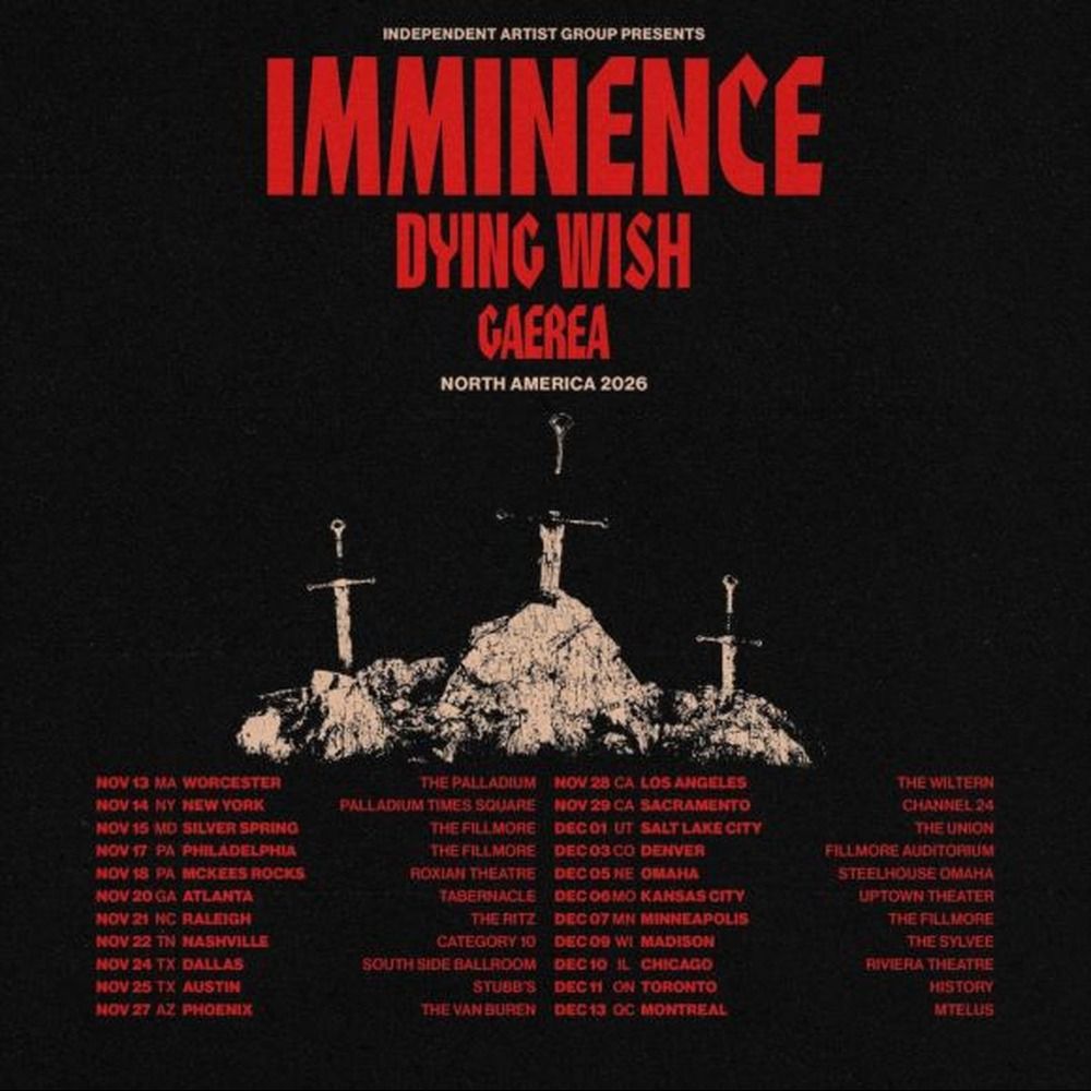 IMMINENCE The Black Tour US 2024 Setlist Playlist