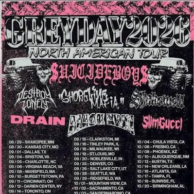 $UICIDEBOY$ - GREYDAY 2026 N. American Tour Setlist Playlist