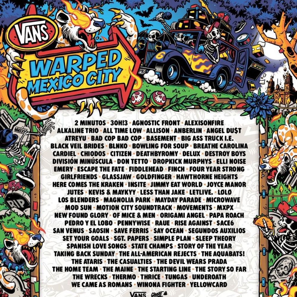 VANS WARPED TOUR Mexico City 2026 EVOLVING SETLIST PLAYLIST