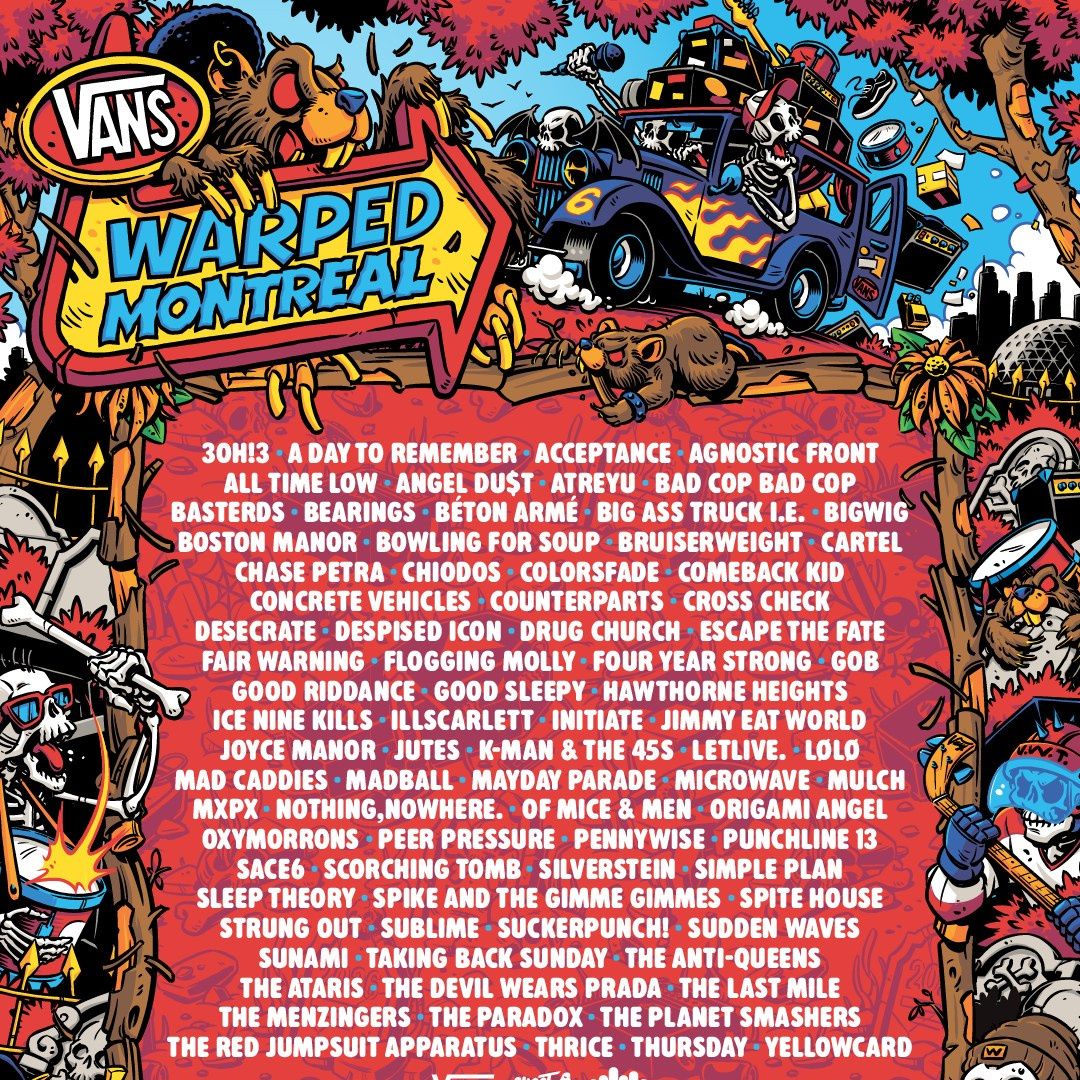 VANS WARPED TOUR Montreal 2026 COMPLETE SETLIST PLAYLIST