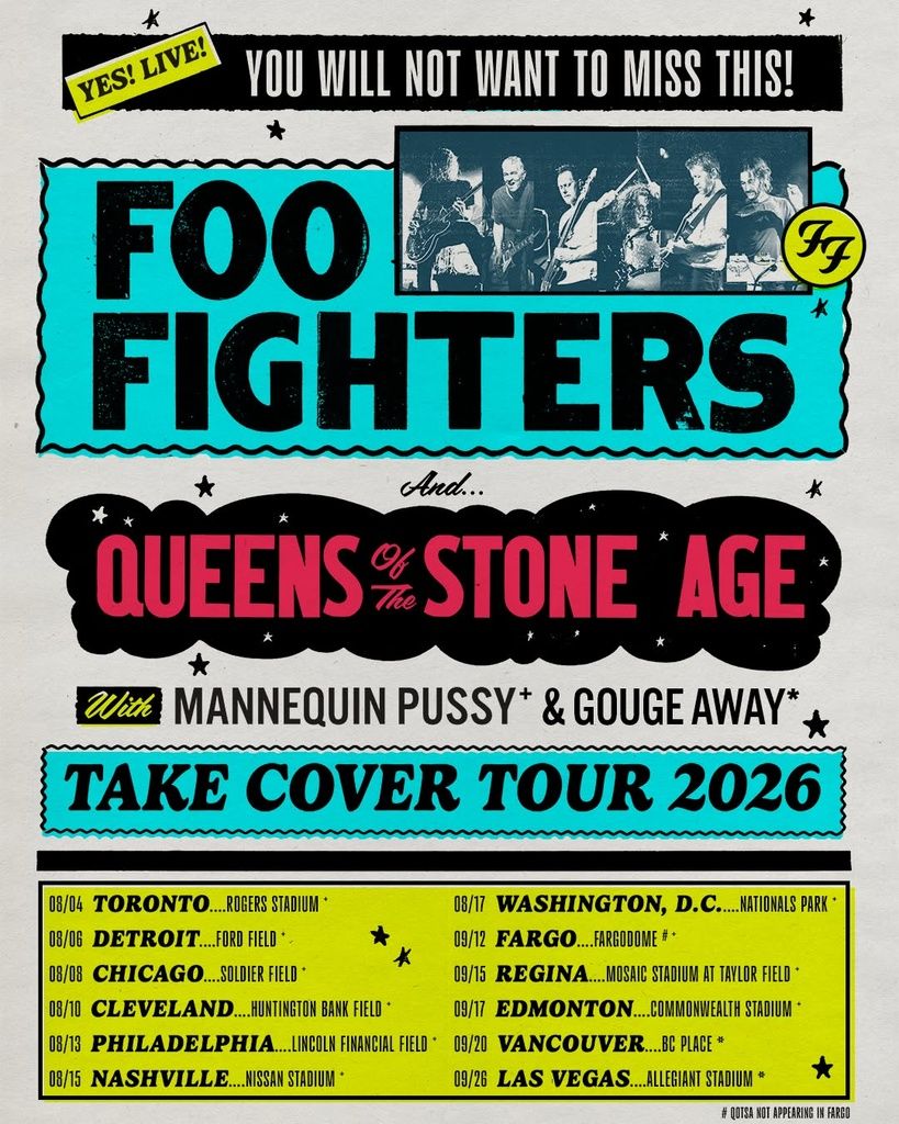 FOO FIGHTERS TAKE COVER TOUR N. America 2026 Setlist Playlist