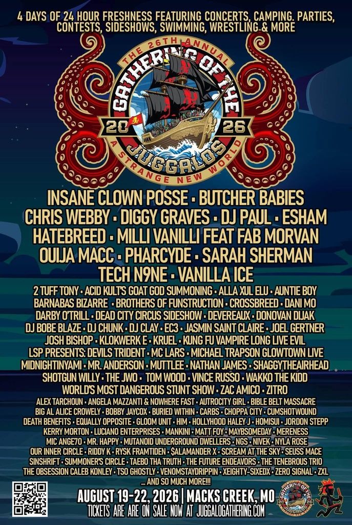 GATHERING OF THE JUGGALOS 2026 COMPLETE SETLIST PLAYLIST