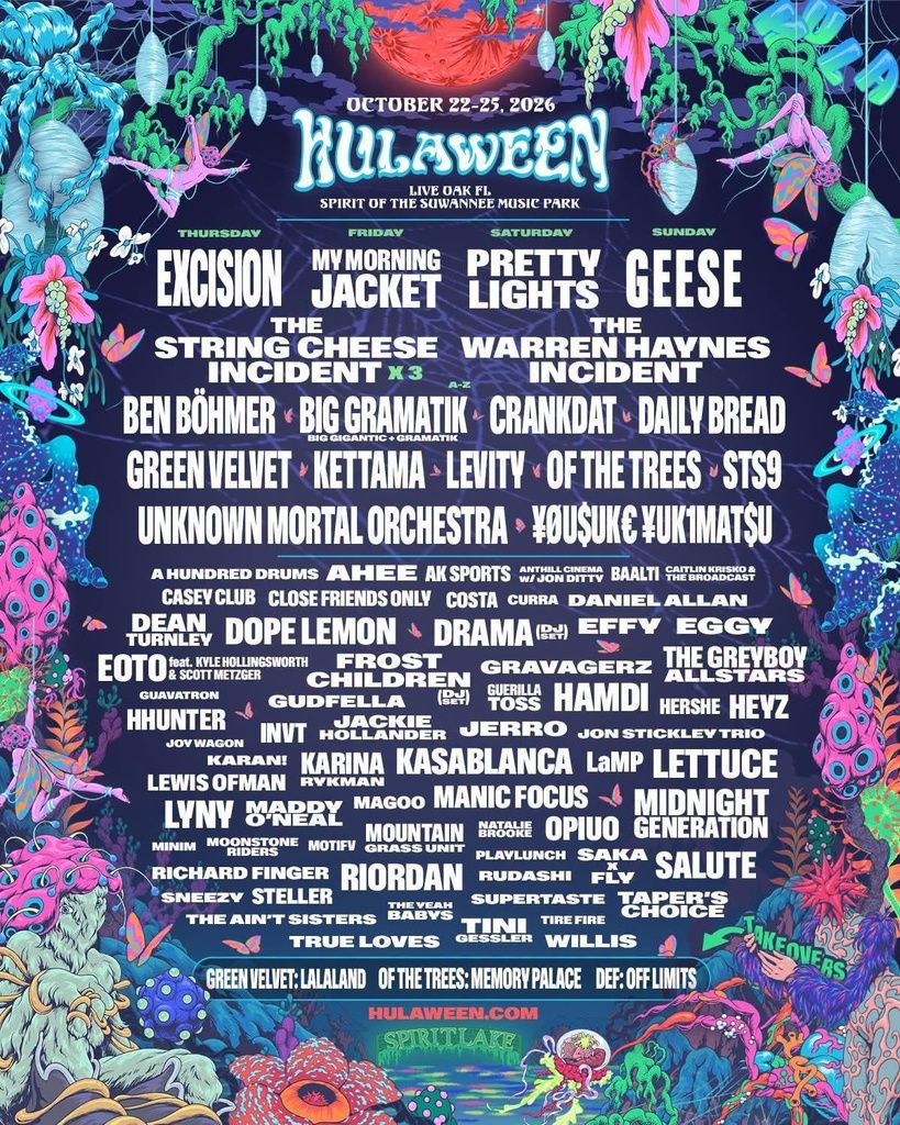 HULAWEEN 2026 COMPLETE SETLIST PLAYLIST
