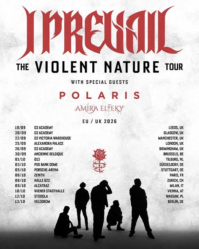 I PREVAIL The Violent Nature Tour Australia 2026 Setlist Playlist 