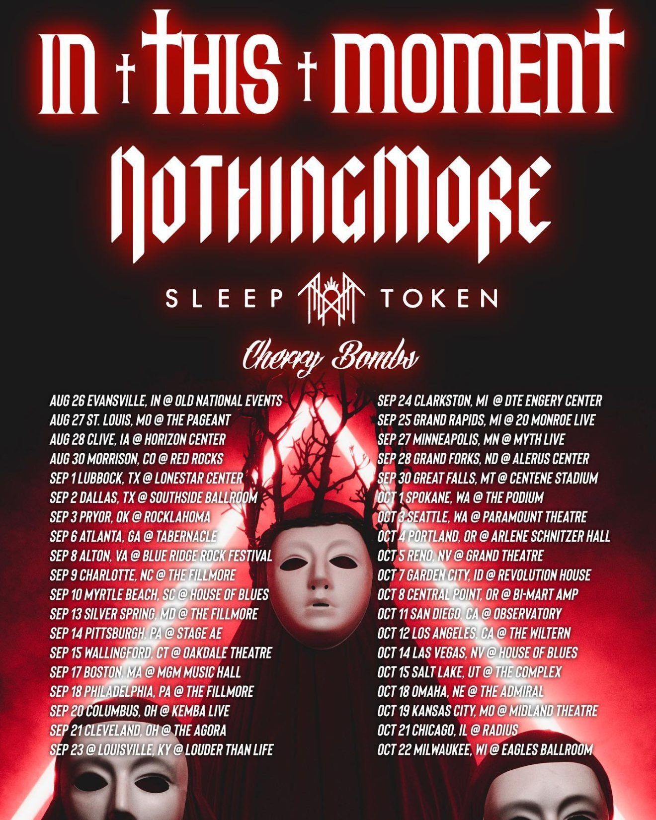 IN THIS MOMENT "Blood 10 year anniversary tour" US 2022 Setlist Playlist