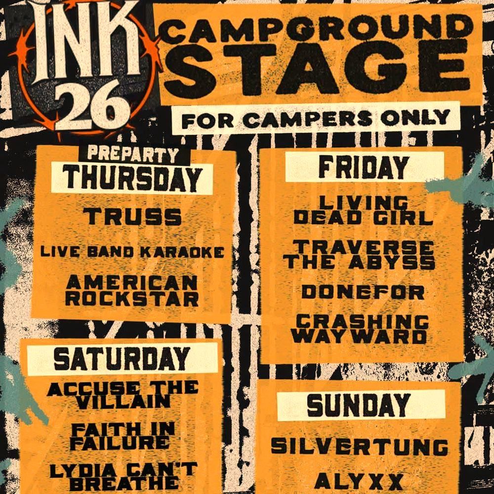 INK 26 CAMPGROUND STAGE US 2026 Setlist Playlist