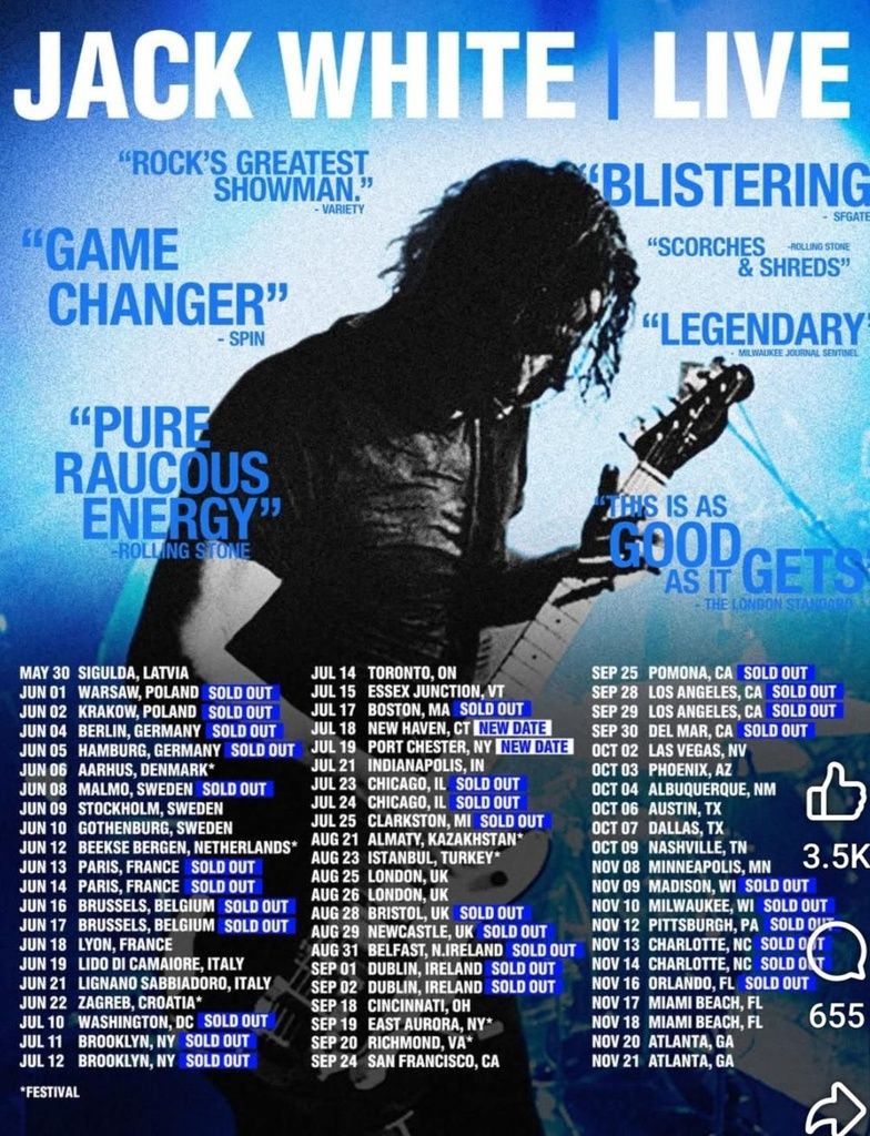 JACK WHITE LIVE World 2026 Setlist Playlist