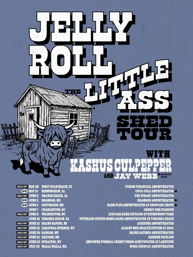 JELLY ROLL THE LITTLE ASS SHED TOUR US 2026 Setlist Playlist