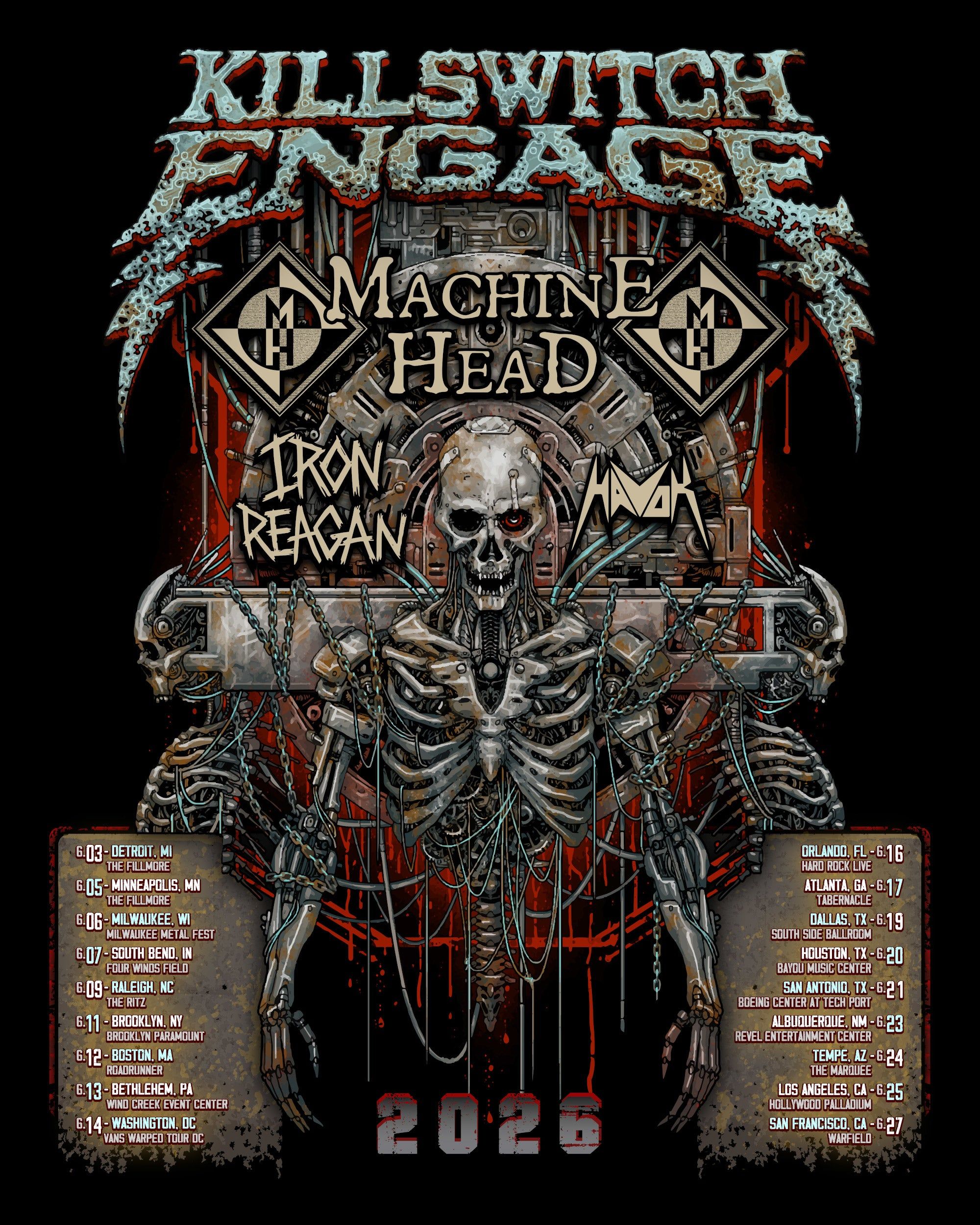 KILLSWITCH ENGAGE / MACHINE HEAD N. America September 2026 Setlist Playlist