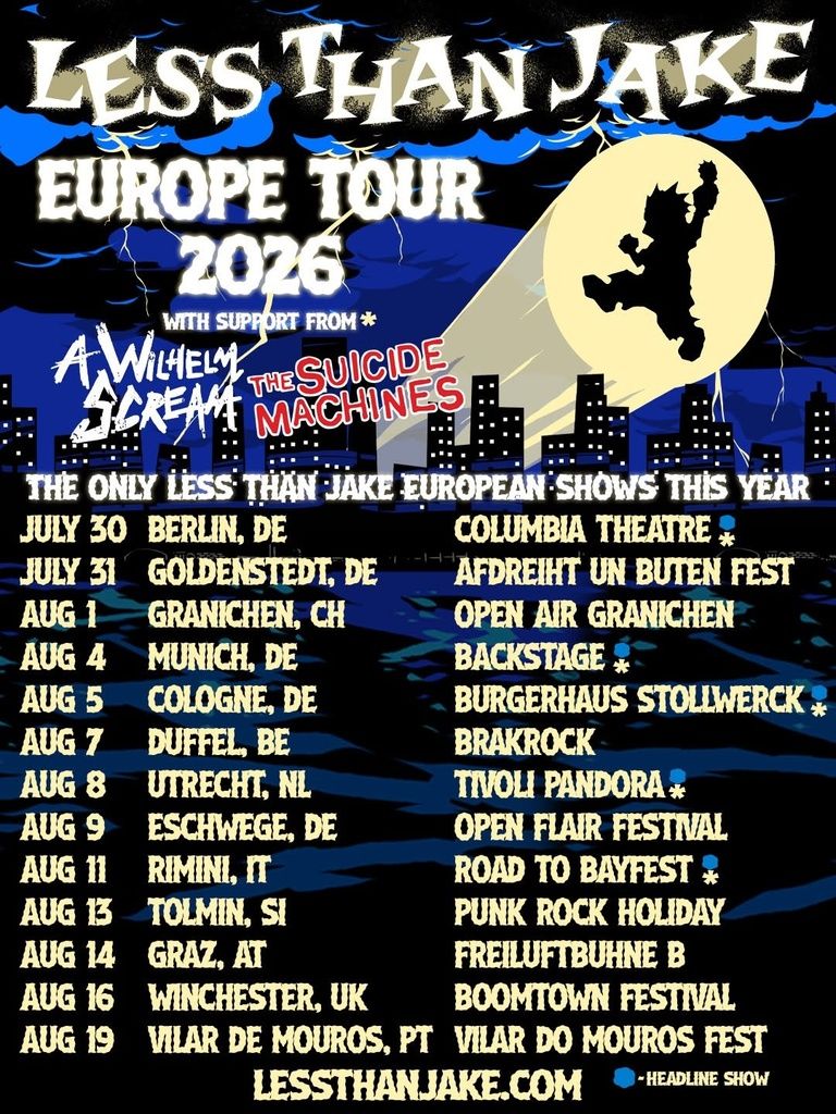 LESS THAN JAKE EUROPE TOUR 2026 SETLIST PLAYLIST
