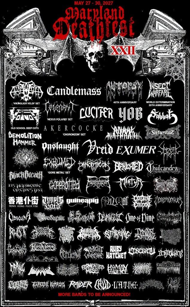 MARYLAND DEATHFEST XXII 2027 COMPLETE SETLIST PLAYLIST