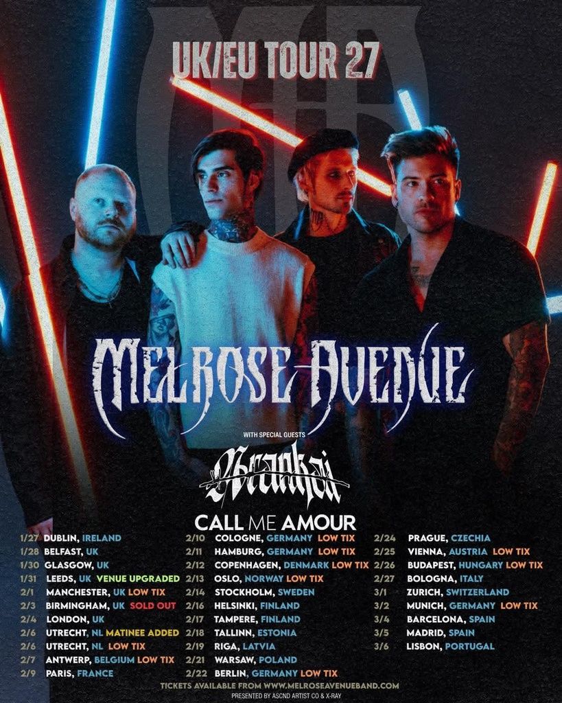 MELROSE AVENUE UK/EU TOUR 27 2026 Setlist Playlist