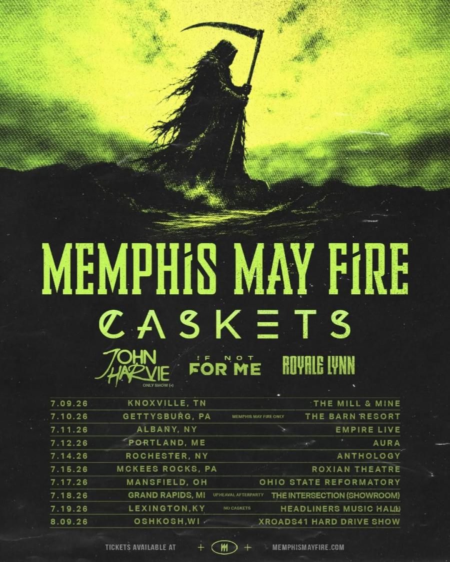 MEMPHIS MAY FIRE / CASKETS Summer 2026 US Tour Setlist Playlist