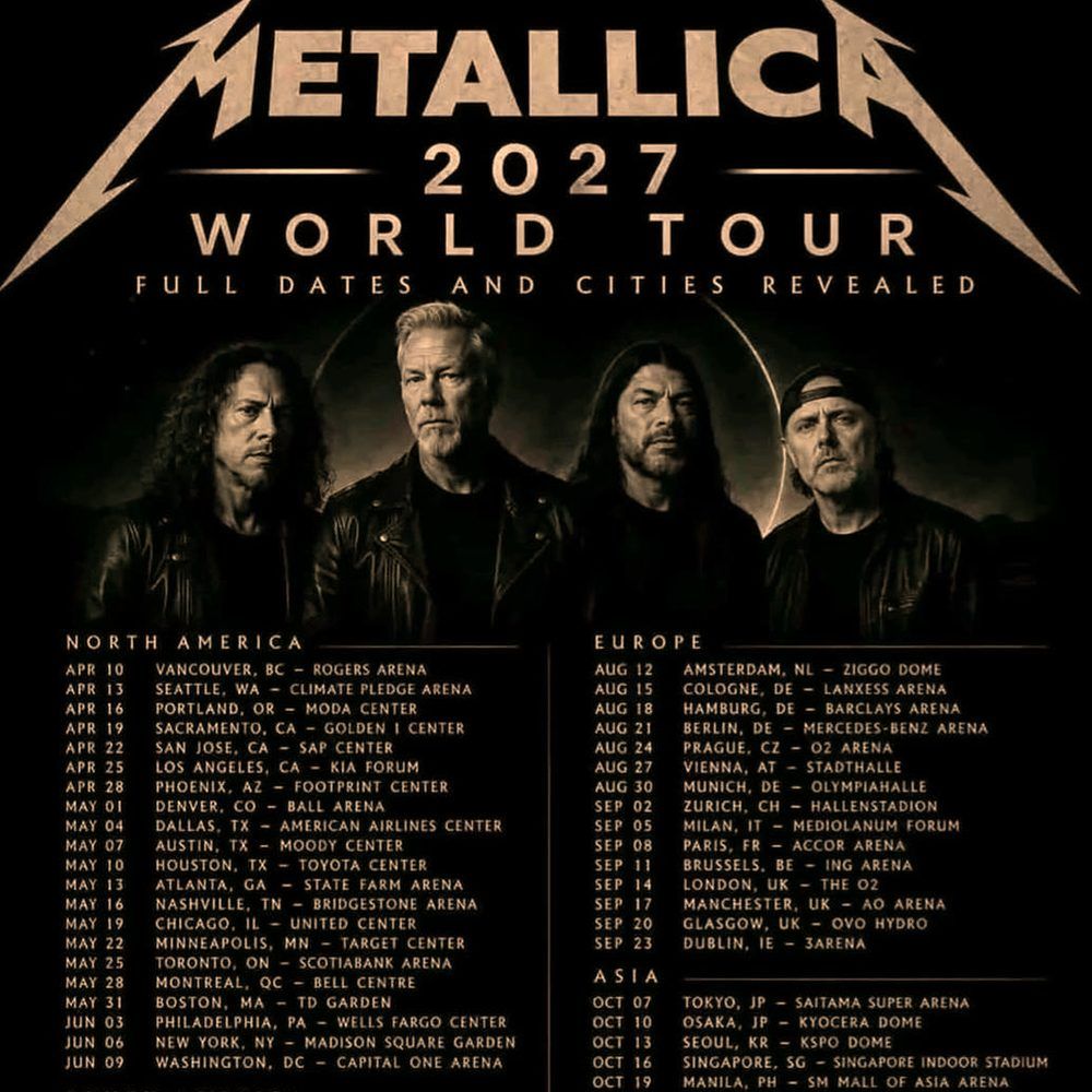 METALLICA WORLD TOUR 2027 Setlist Playlist