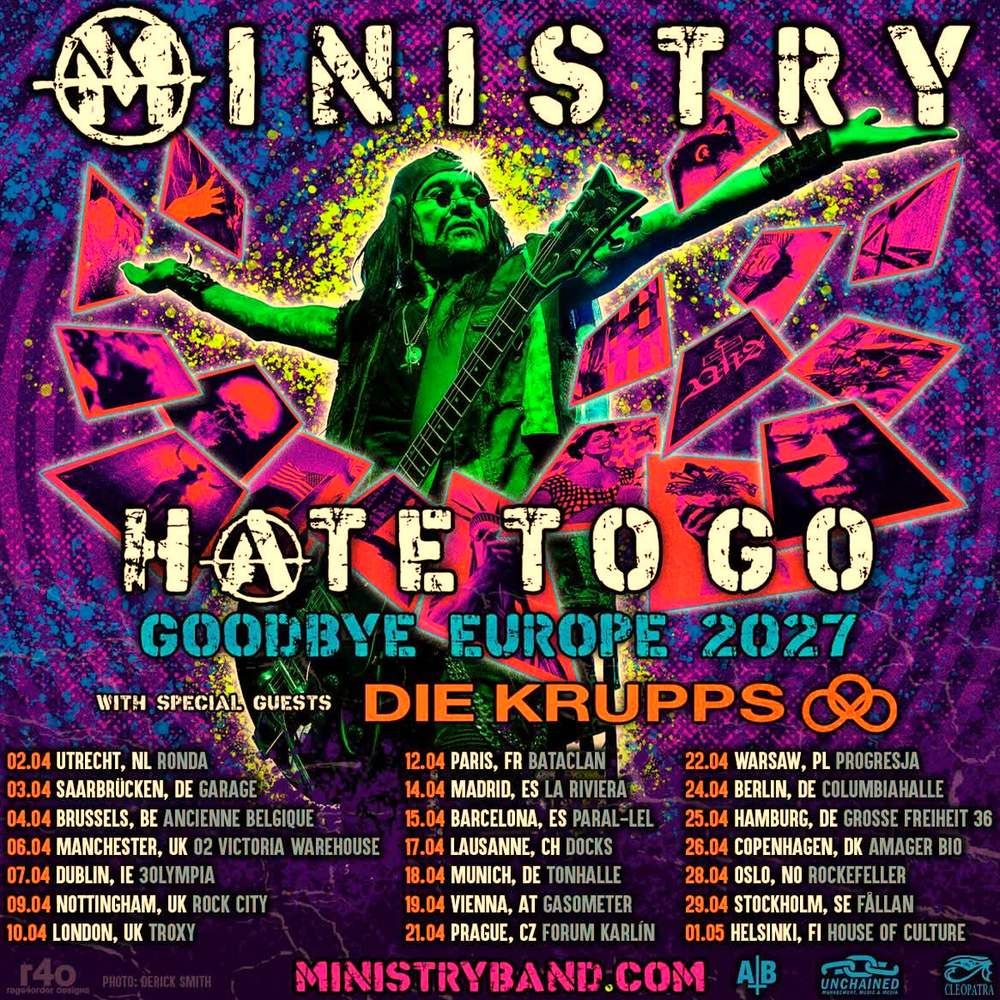 MINISTRY HATE TO GO GOODBYE EUROPE 2027 Setlist Playlist