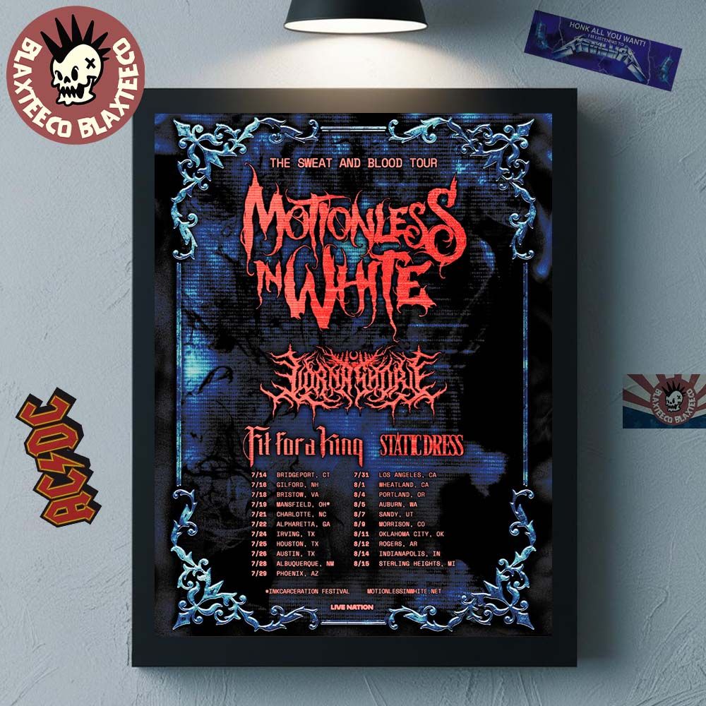 MOTIONLESS IN WHITE Sweat And Blood Tour US 2026 Setlist Playlist