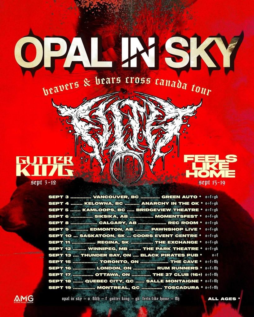 OPAL IN SKY/FILTH BEAVERS & BEARS CROSS CANADA TOUR 2026 Setlist Playlist