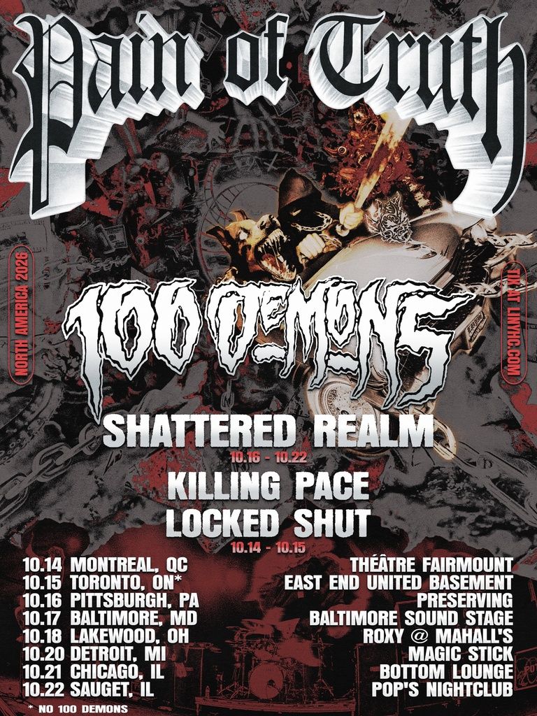 PAIN OF TRUTH/ 100 DEMONS N. AMERICA Nov. 2026 Setlist Playlist