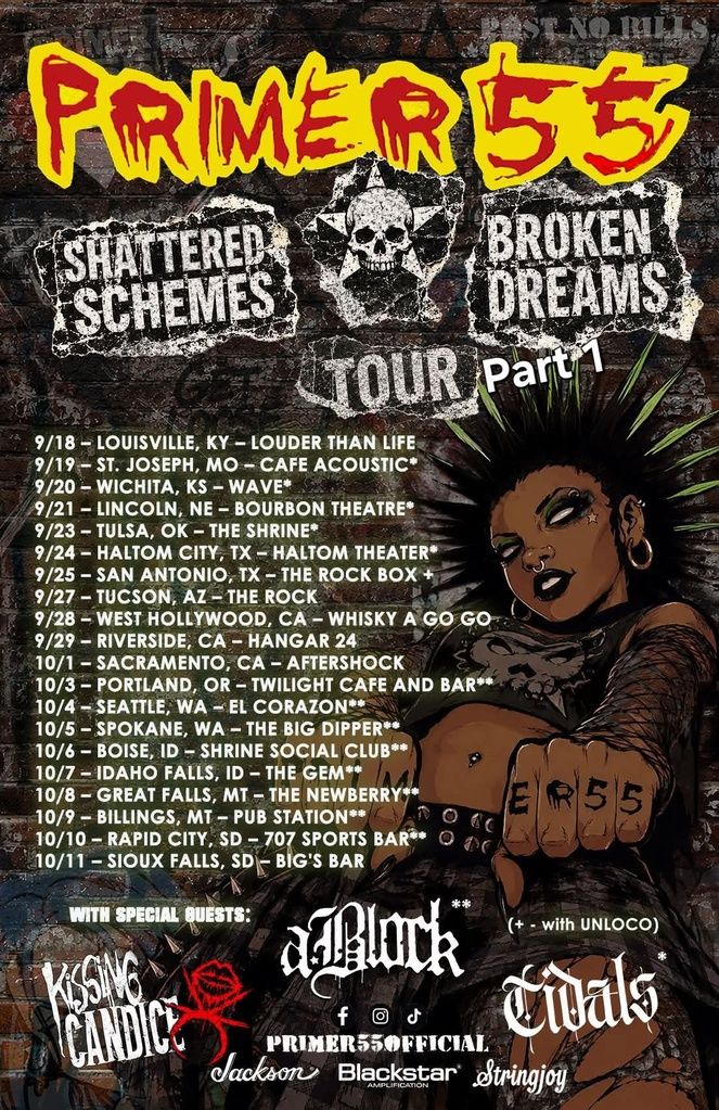PRIMER 55 SHATTERED SCHEMES BROKEN DREAMS TOUR PART 1 US 2026 Setlist Playlist
