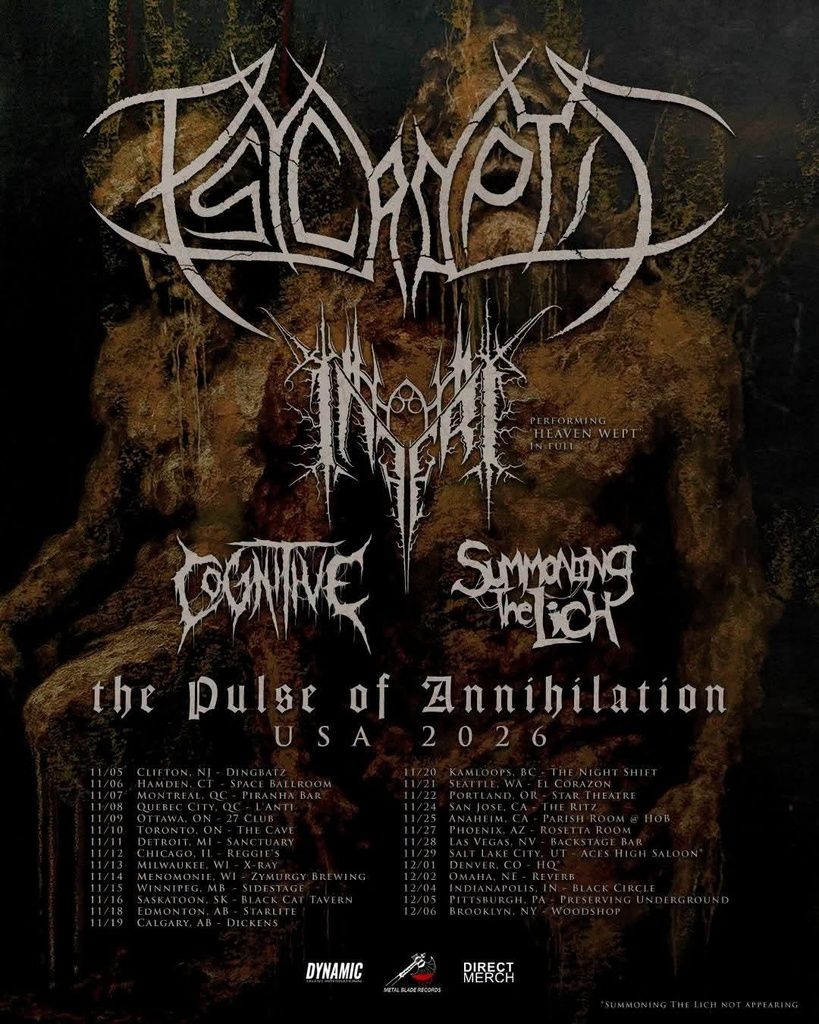 PSYCROPTIC THE PULSE OF ANNIHILATION USA Tour 2026 Setlist Playlist
