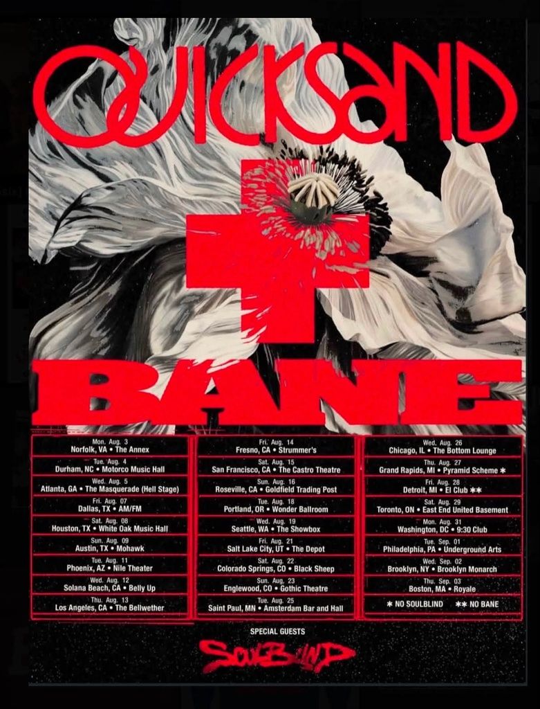 QUICKSAND & BANE US 2026 Setlist Playlist
