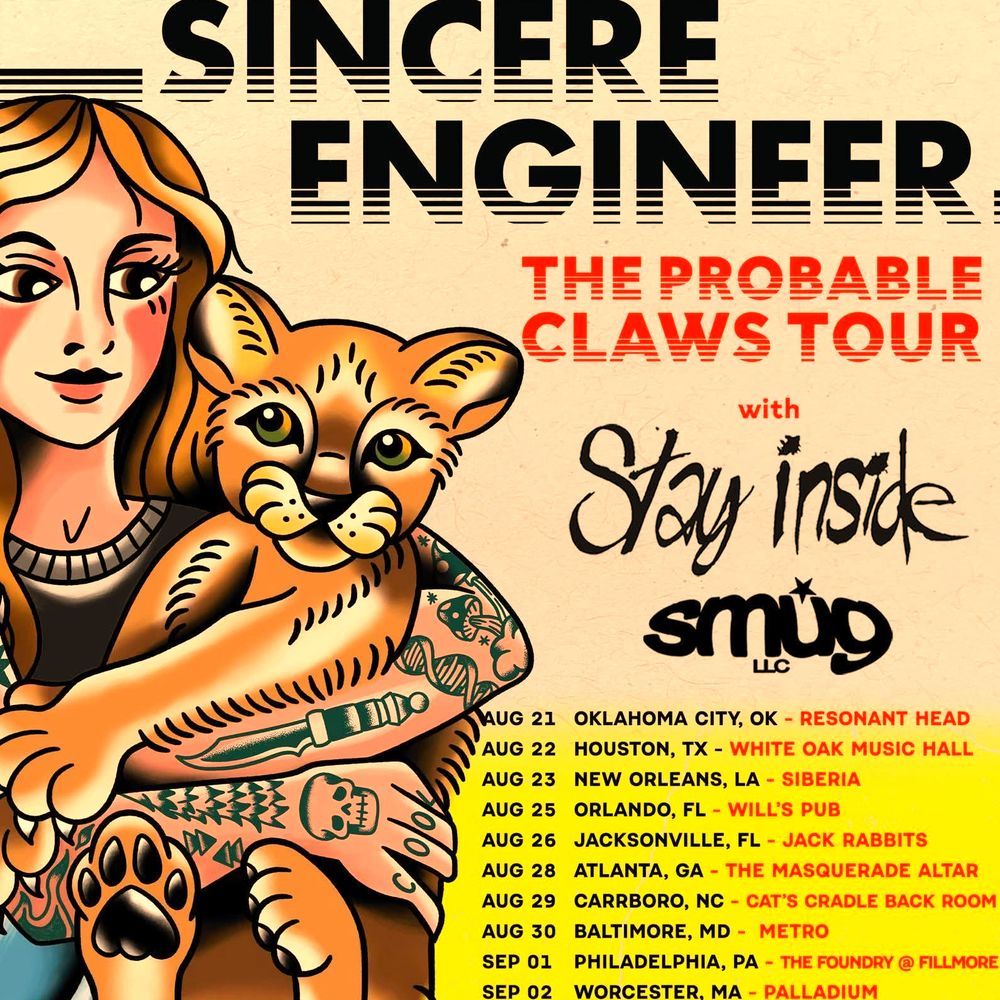 SINCERE ENGINEER THE PROBABLE CLAWS TOUR N. America 2026 Setlist Playlist