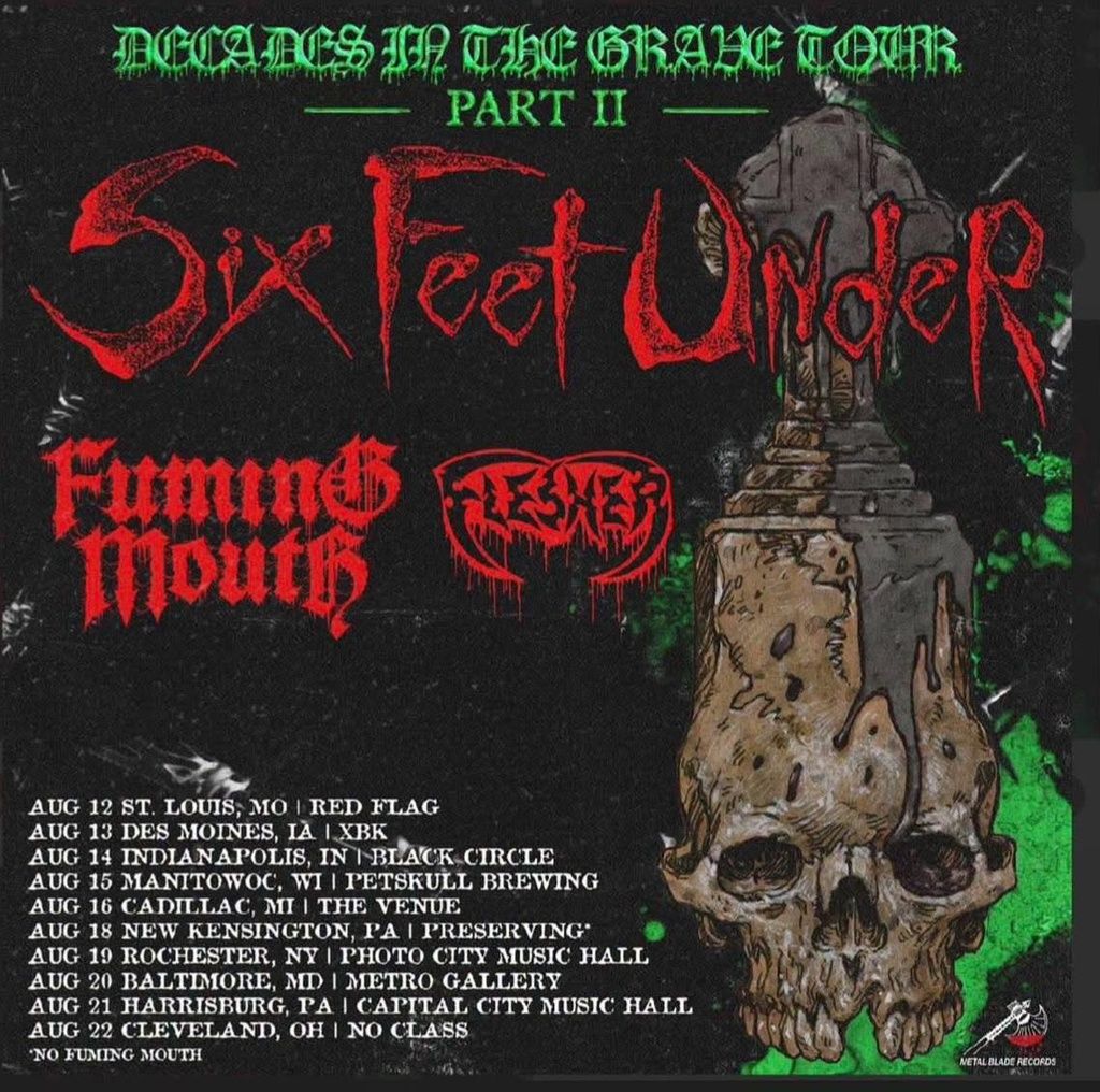 SIX FEET UNDER DECADES IN THE GRAVE TOUR PART II US 2026 Setlist Playlist