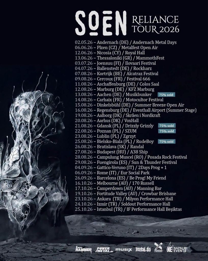 SOEN RELIANCE TOUR World 2026 Setlist Playlist