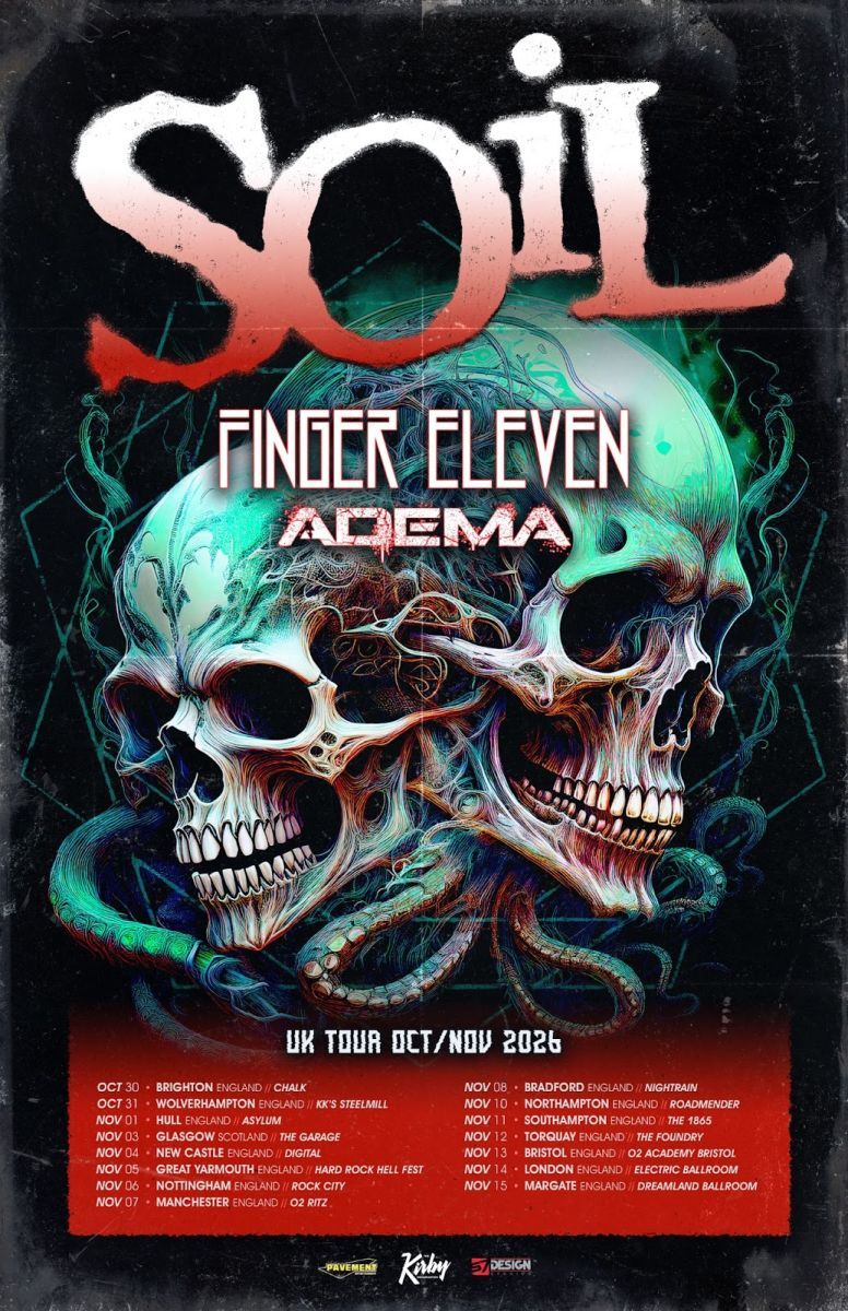 SOIL / FINGER ELEVEN UK Tour Oct/Nov 2026 Setlist Playlist