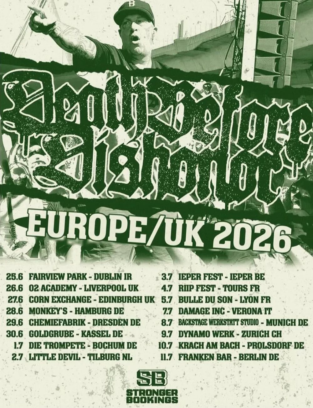TERROR / DEATH BEFORE DISHONOR Eastern European Tour 2025 Setlist Playlist