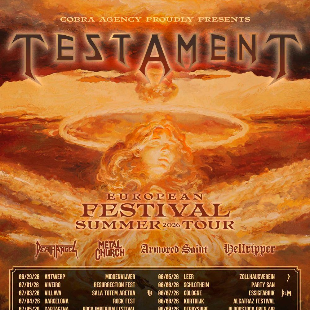 TESTAMENT EUROPEAN FESTIVAL SUMMER TOUR 2026 Setlist Playlist