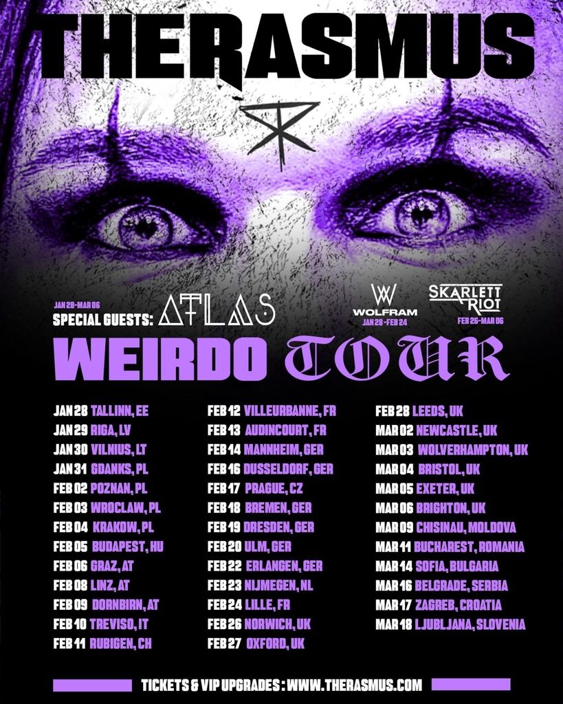 THE RASMUS WEIRDO TOUR Europe 2027 Setlist Playlist