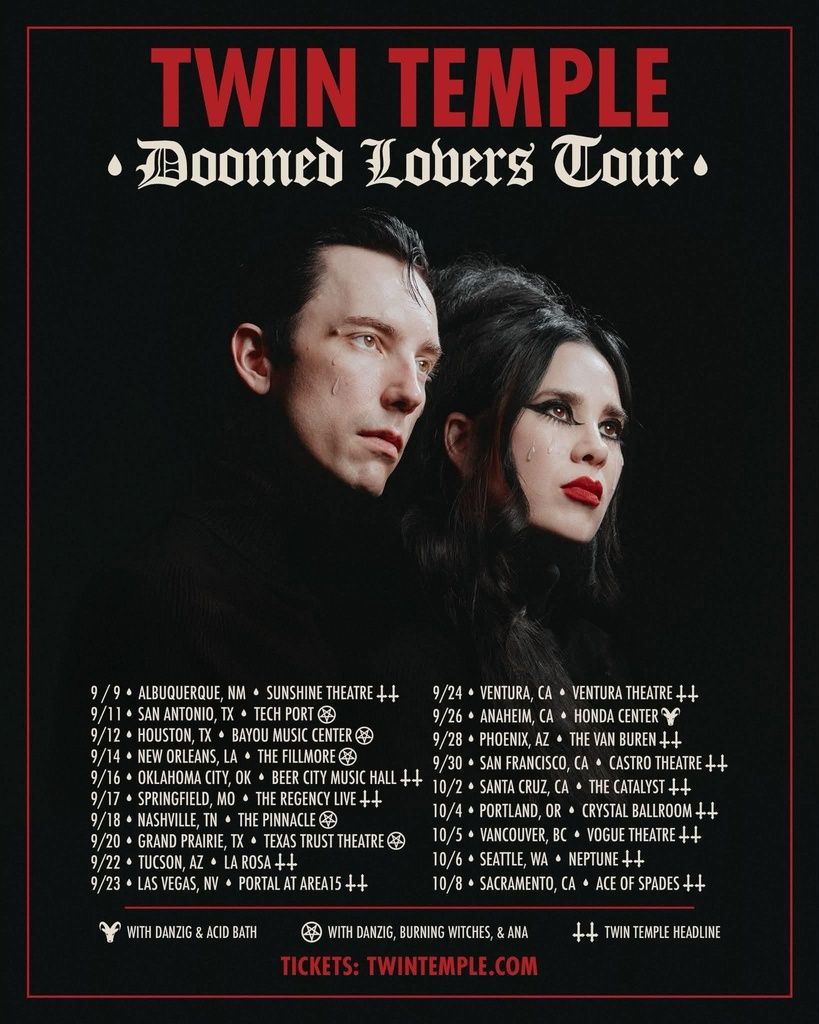 TWIN TEMPLE DOOMED LOVERS TOUR US 2026 Setlist Playlist