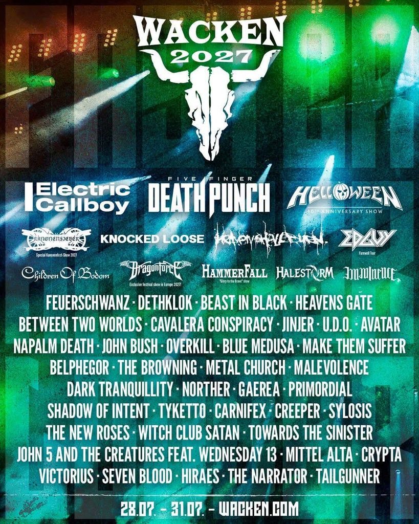 WACKEN 2027 CCOMPLETE SETLIST PLAYLIST