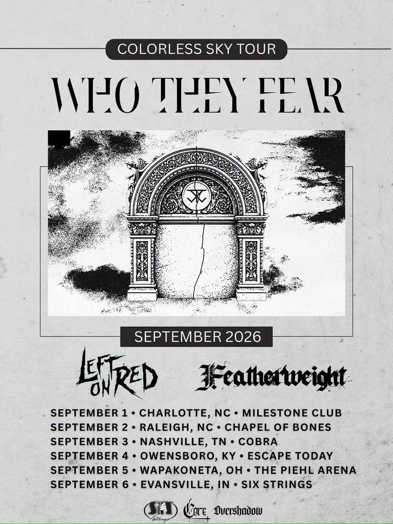 WHO THEY FEAR COLORLESS SKY TOUR US 2026 Setlist Playlist